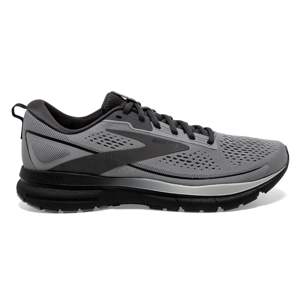 Men's Brooks Trace 3, Grey/Black/Ebony, 9 2E Wide