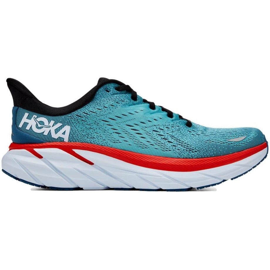 Men's Hoka One One Clifton 8, Real Teal/Aquarelle, 11 2E Wide