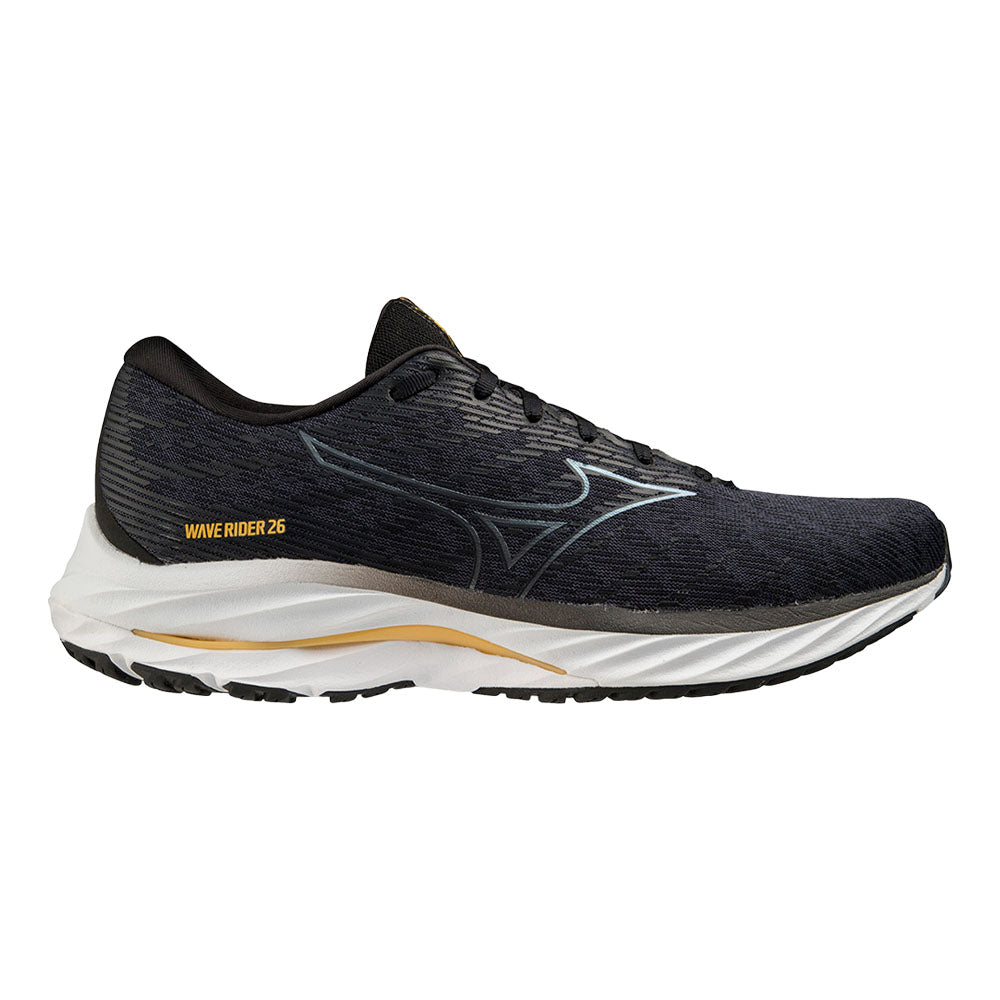 Men's Mizuno Wave Rider 26, Odyssey Grey/Metallic Grey, 10.5 D Medium