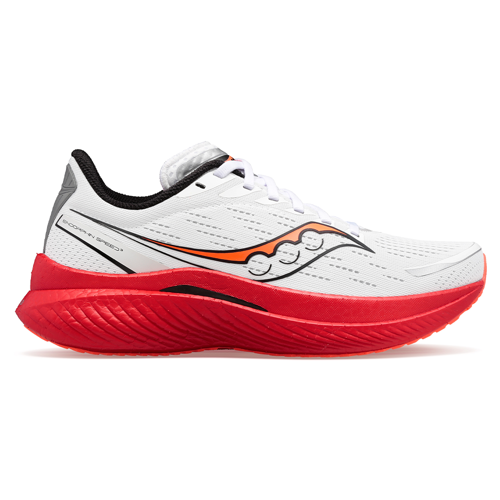 Men's Saucony Endorphin Speed 3, White/Black/Vizi, 12 D Medium