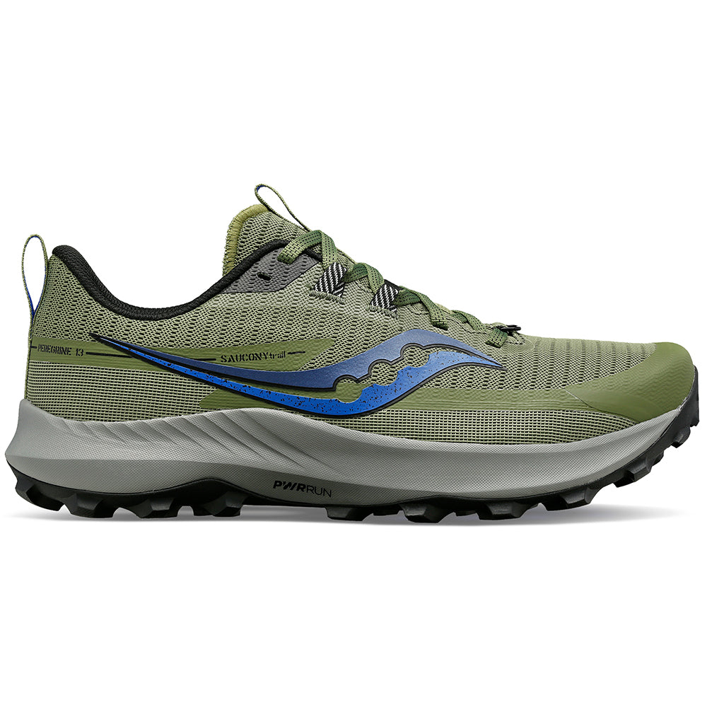 Men's Saucony Peregrine 13, Glade/Blk, 12.5 D Medium