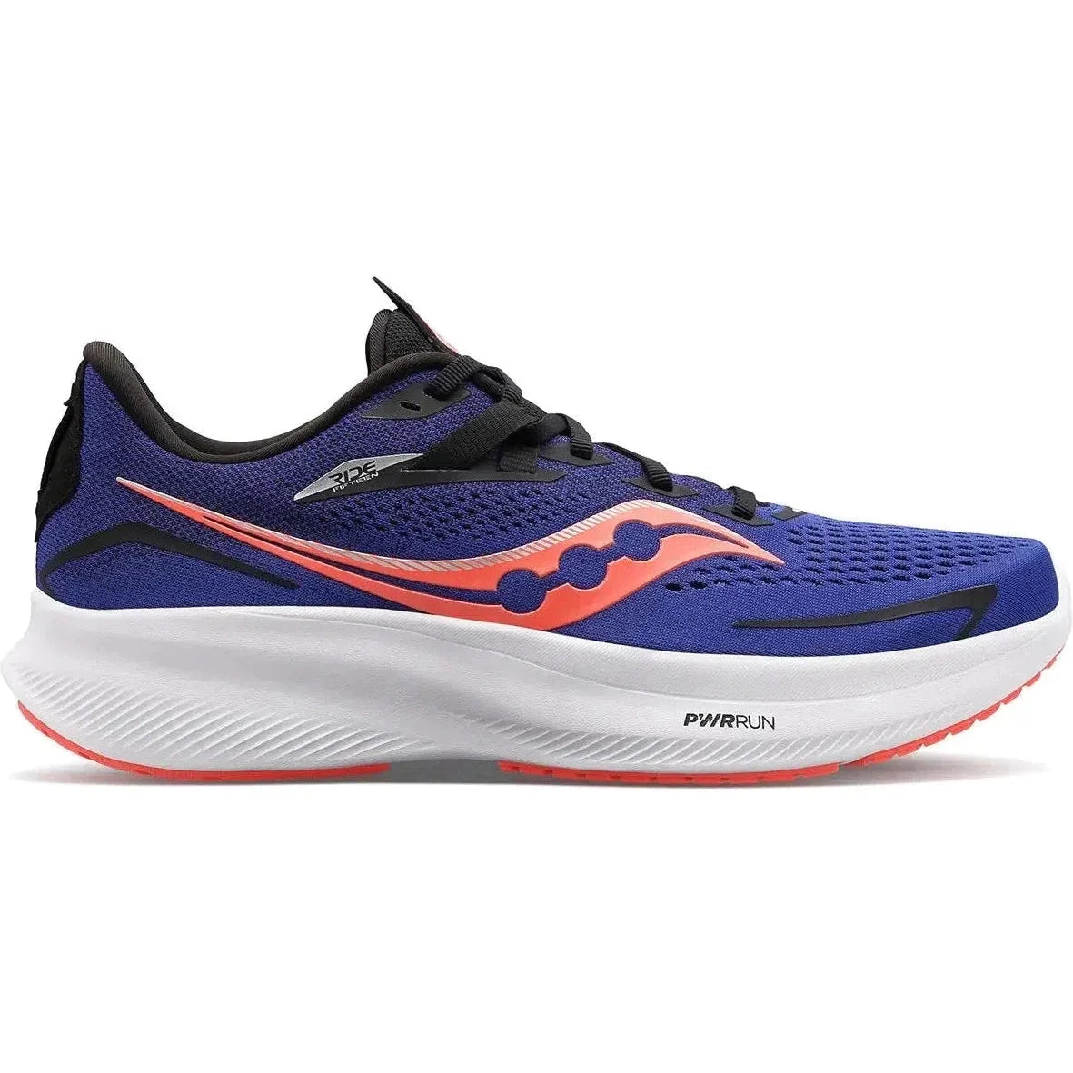 Men's Saucony Ride 15, SAPPHIRE/VIZIRED, 9 2E Wide