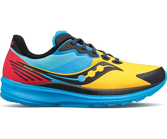 Women's Saucony Ride 14 Runshield, Solar CHILL, 7 B Medium