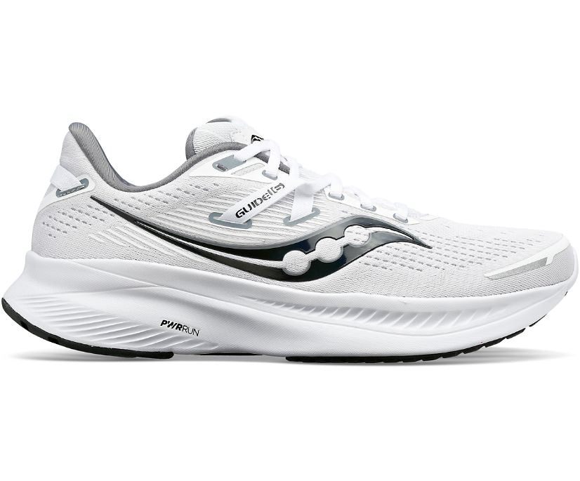 Men's Saucony Guide 16, White/Black, 11.5 D Medium