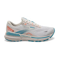 Women's Brooks Adrenaline GTS 23, Coconut/Papaya/Blue, 10.5 B Medium