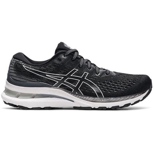Women's Asics GEL-Kayano 28, Black/White, 9 D Wide