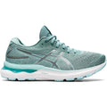 Women's Asics Gel-Nimbus 24, Sage/Clear Blue, 7.5 D Wide