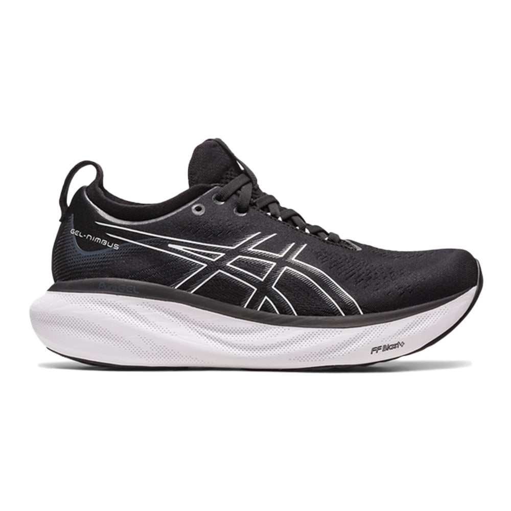 Women's Asics Gel-Nimbus 25, Black/Pure Silver, 9.5 B Medium