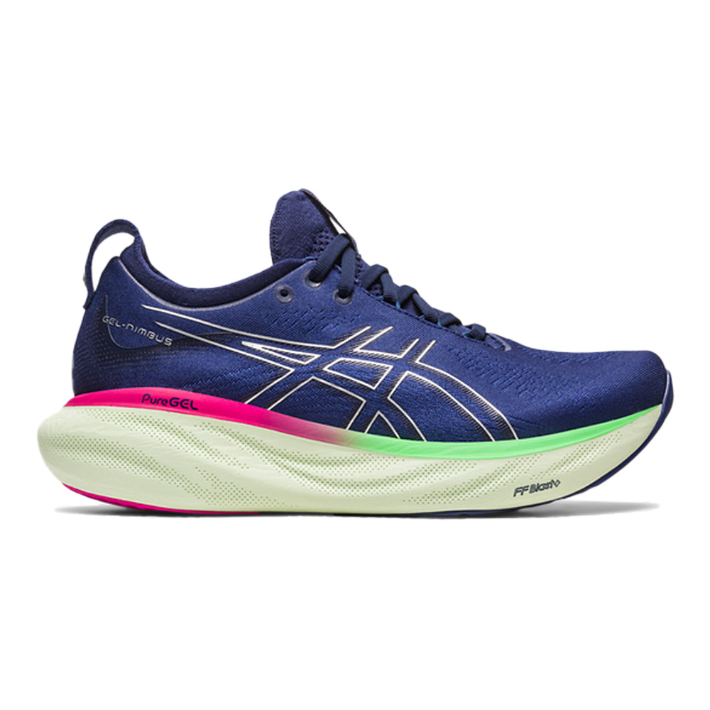 Women's Asics Gel-Nimbus 25, Indigo Blue/Pure Silver, 6.5 B Medium