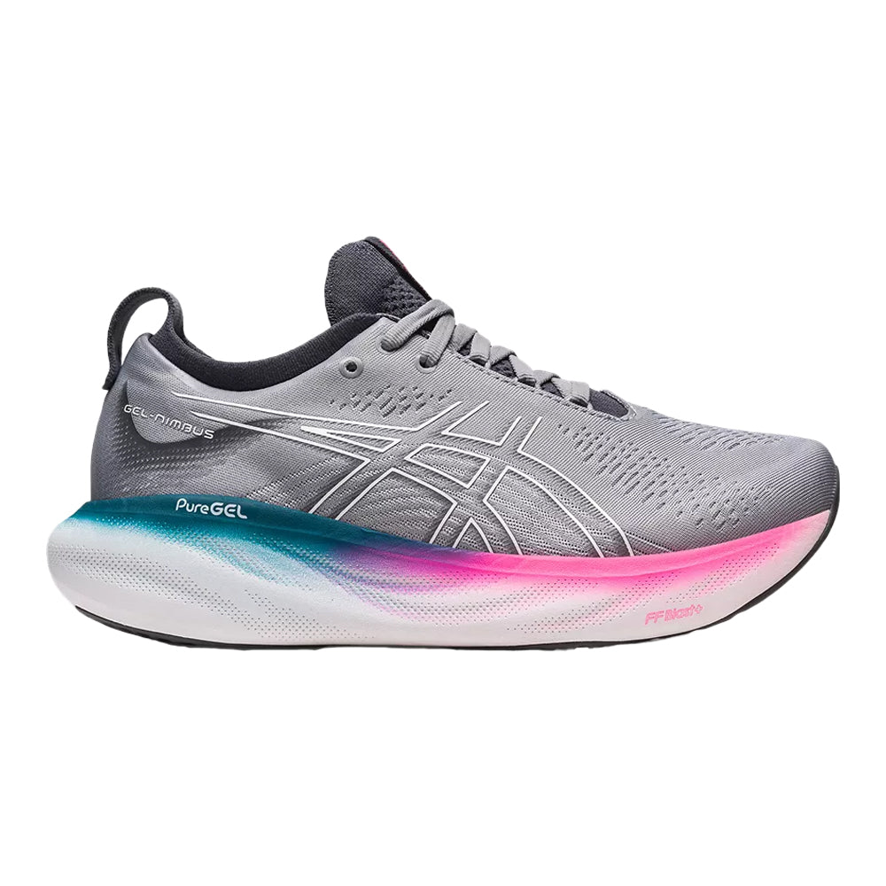 Women's Asics Gel-Nimbus 25, Sheet Rock/White, 10 D Wide