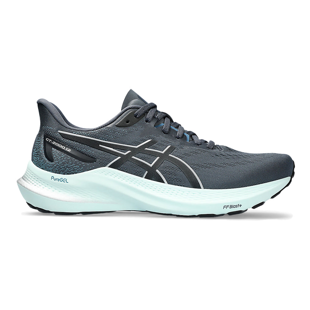 Women's Asics GT-2000 12, Tarmac/Pure Silver, 7.5 D Wide