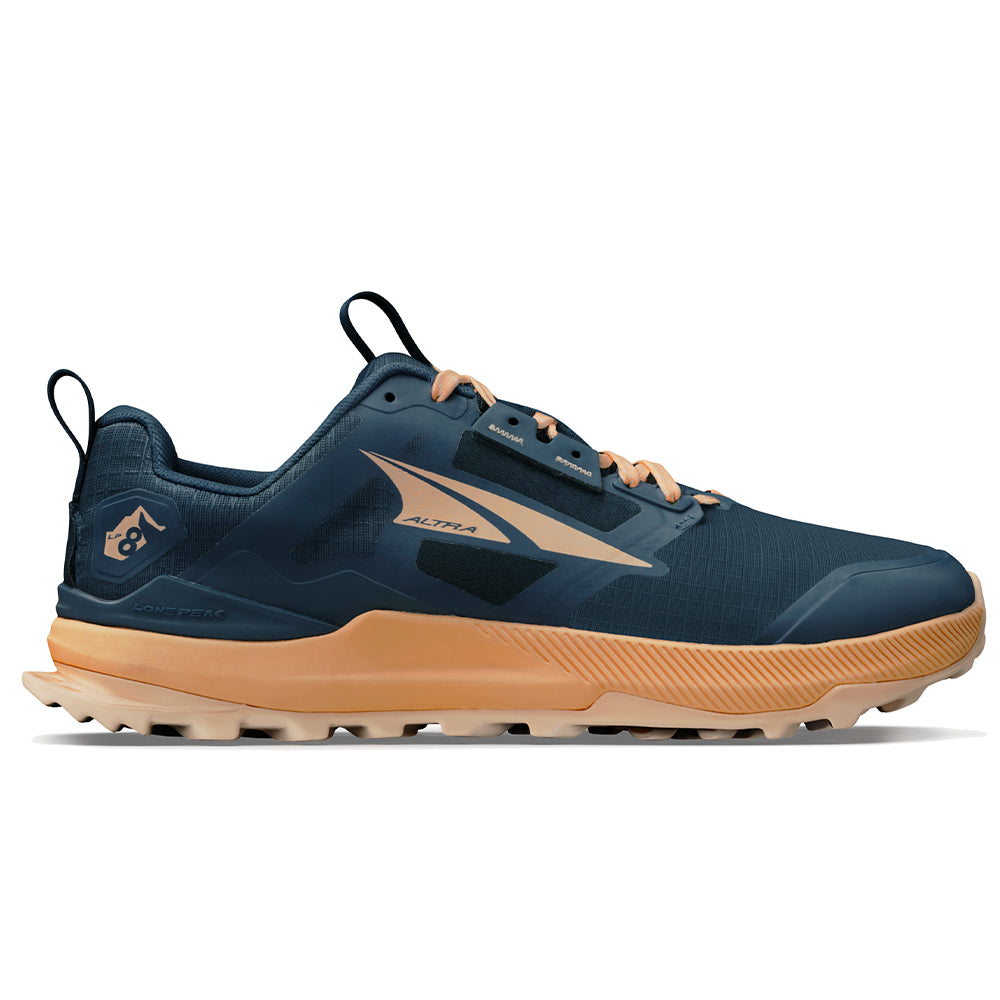 Women's Altra Lone Peak 8, Navy/Coral, 9 B Medium