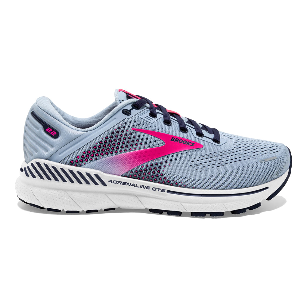 Women's Brooks Adrenaline GTS 22, Kentucky Blue/Peacoat/Pink, 7.5 B Medium