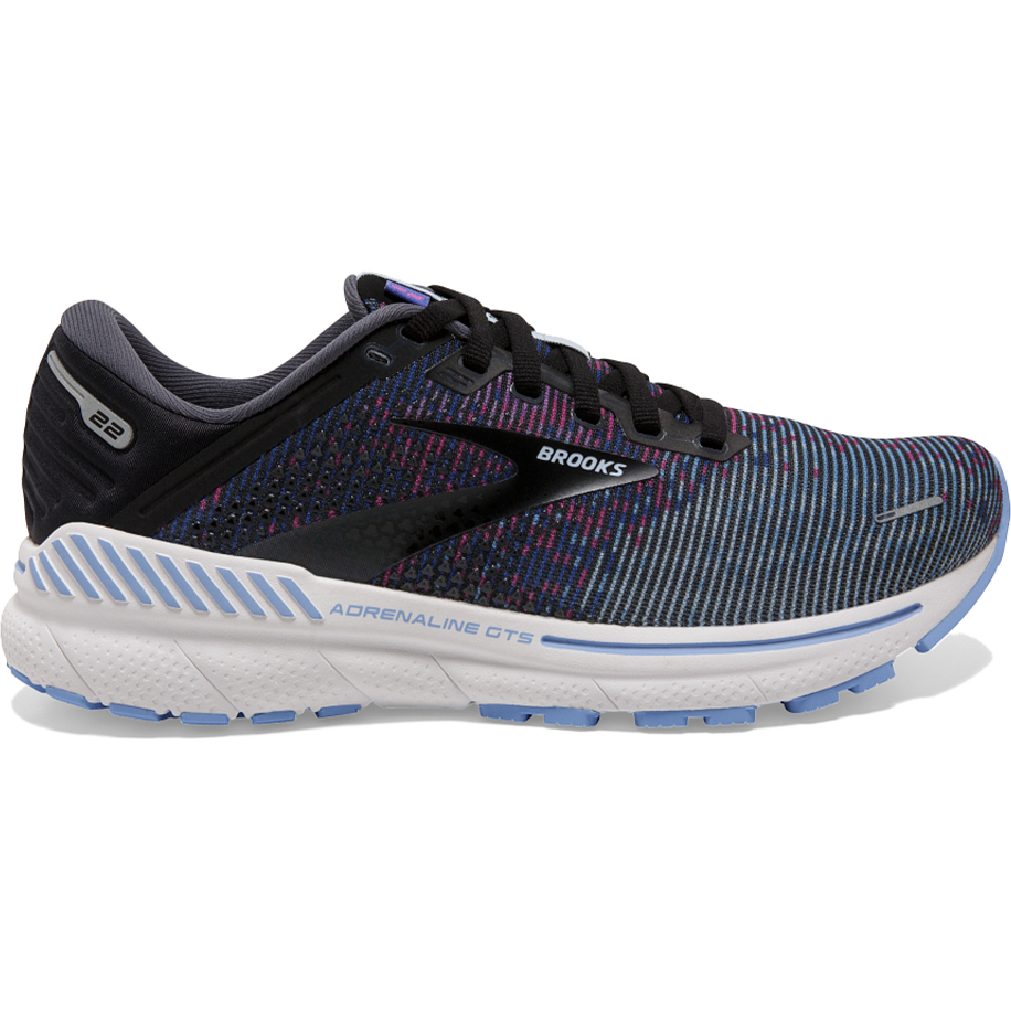 Women's Brooks Adrenaline GTS 22, Lavender/Black/Grey, 10 B Medium