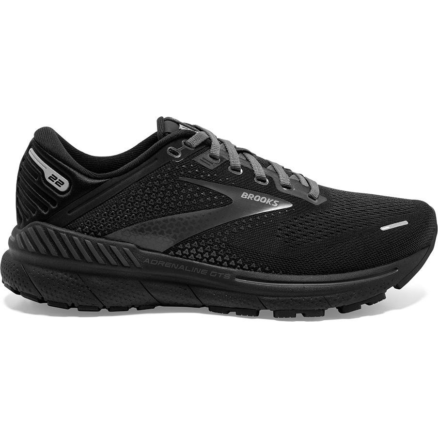 Women's Brooks Adrenaline GTS 22, Black/Black/Ebony, 7.5 B Medium