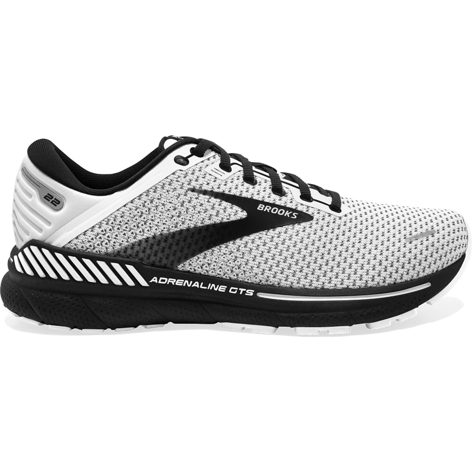 Women's Brooks Adrenaline GTS 22, White/Grey/Black, 6.5 B Medium