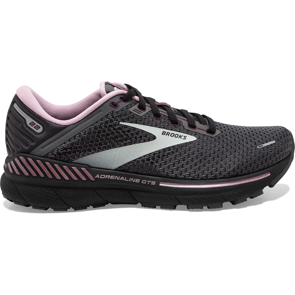 Women's Brooks Adrenaline GTS 22, Pearl/Black/Metallic, 9.5 B Medium