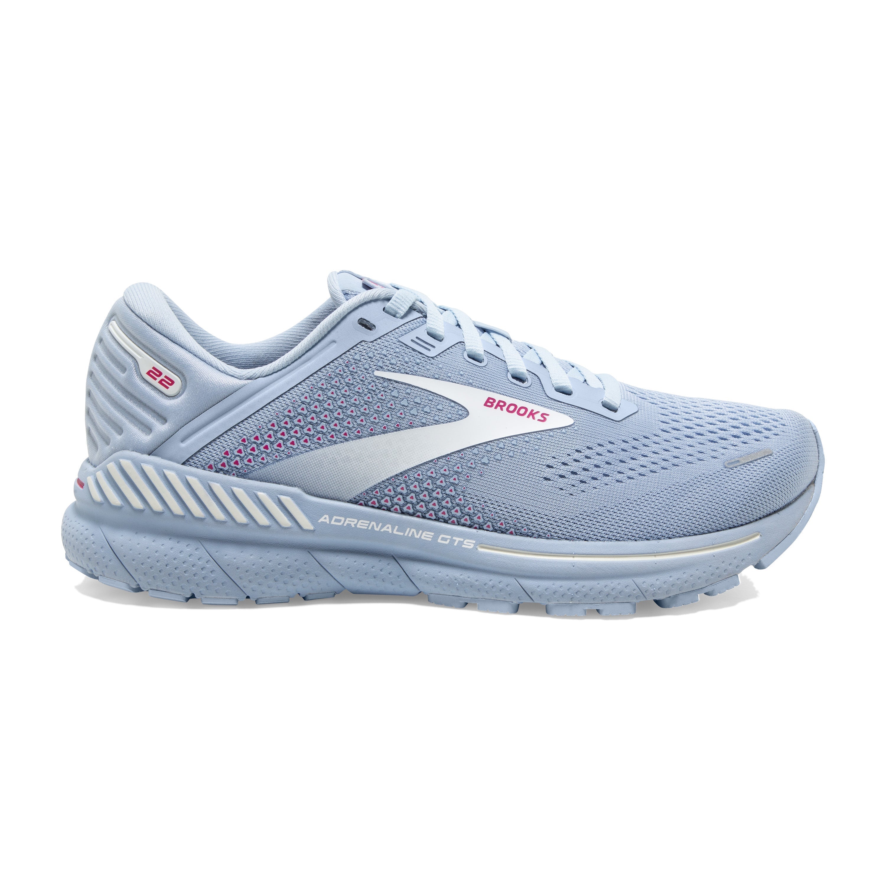 Women's Brooks Adrenaline GTS 22, Kentucky Blue/White/Rose, 10.5 B Medium