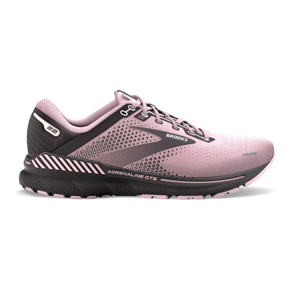 Women's Brooks Adrenaline GTS 22, Pink/Blackened Pearl, 7 B Medium