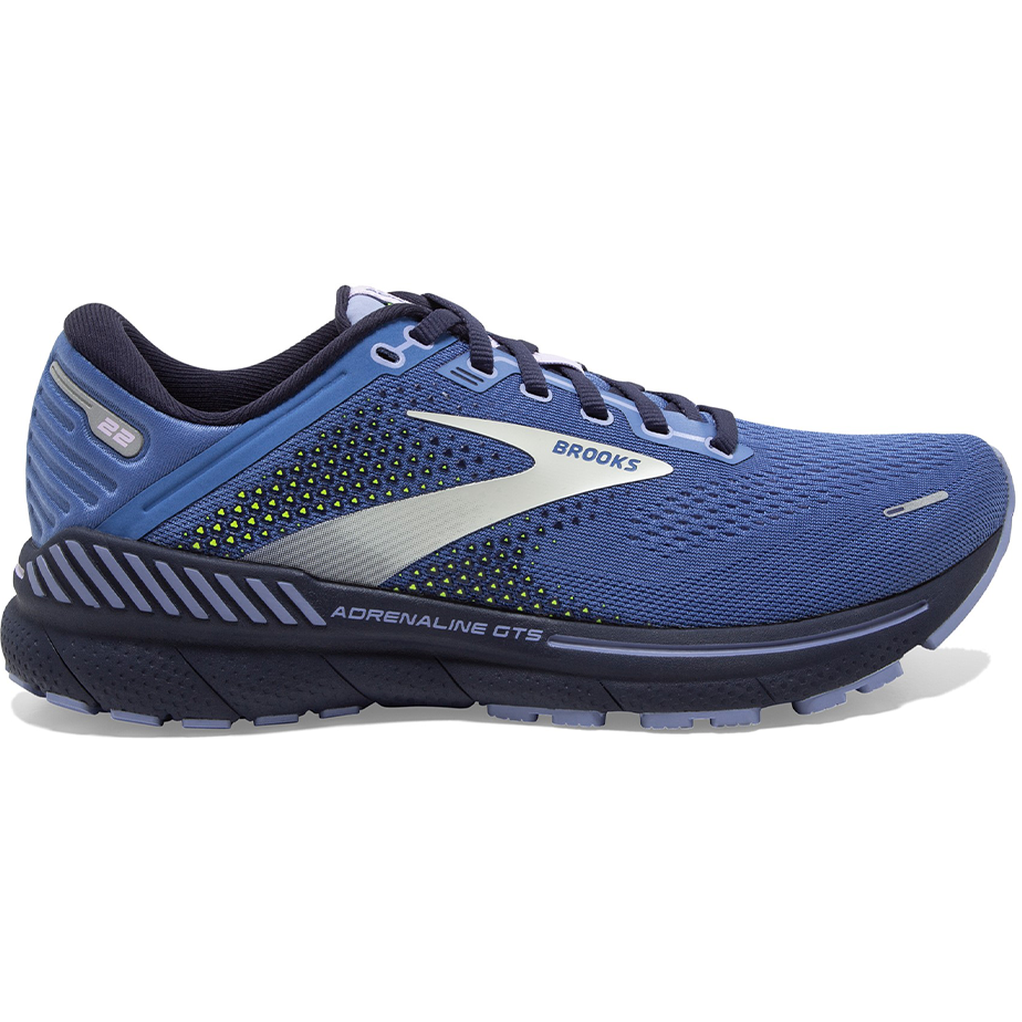 Women's Brooks Adrenaline GTS 22, Blue/Purple/Nightlife, 10.5 B Medium