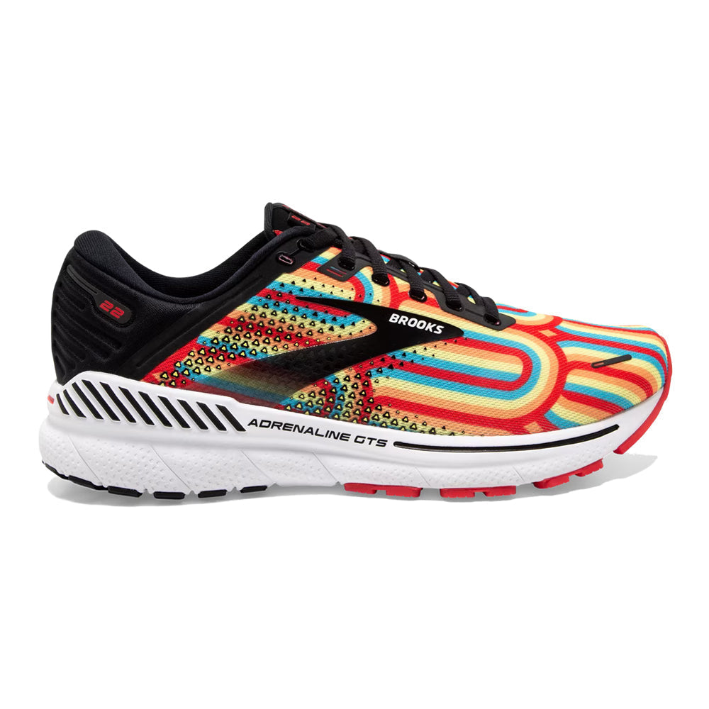 Women's Brooks Adrenaline GTS 22, Black/Bittersweet/Limelight, 9 B Medium