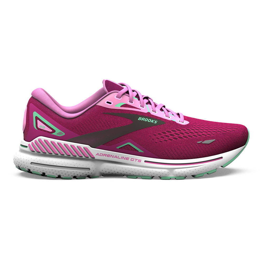 Women's Brooks Adrenaline GTS 23, Pink/Festival Fuchsia/Black, 8.5 B Medium