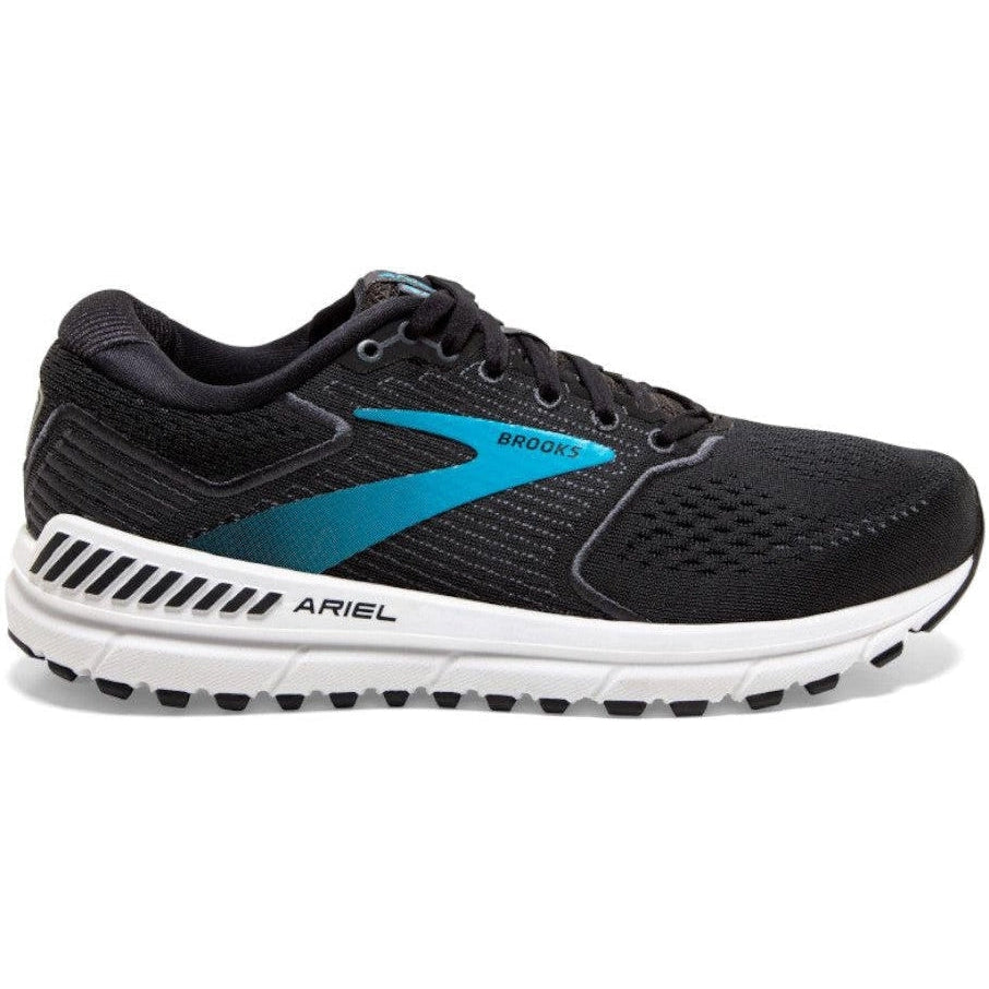 Women's Brooks Ariel '20, Black/Ebony/Blue, 8.5 2E Extra Wide