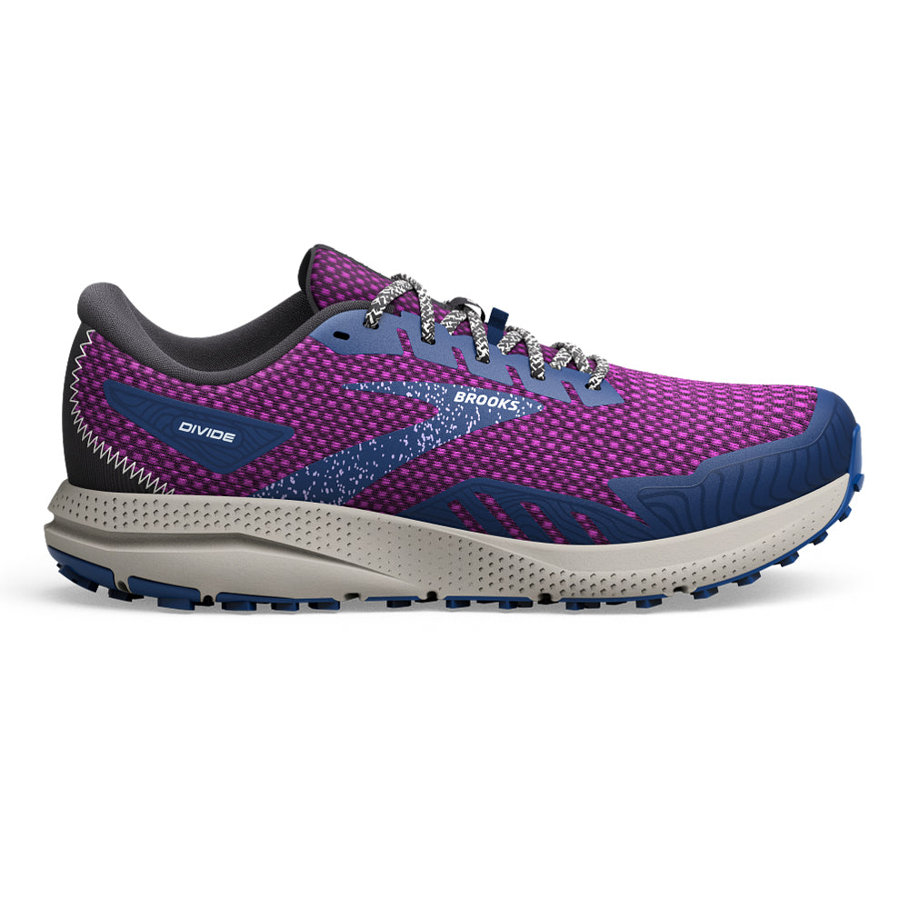 Women's Brooks Divide 4, Purple/Navy/Oyster, 8 B Medium