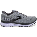 Women's Brooks Ghost 13, Grey/Blackened Pearl/Purple, 6 B Medium