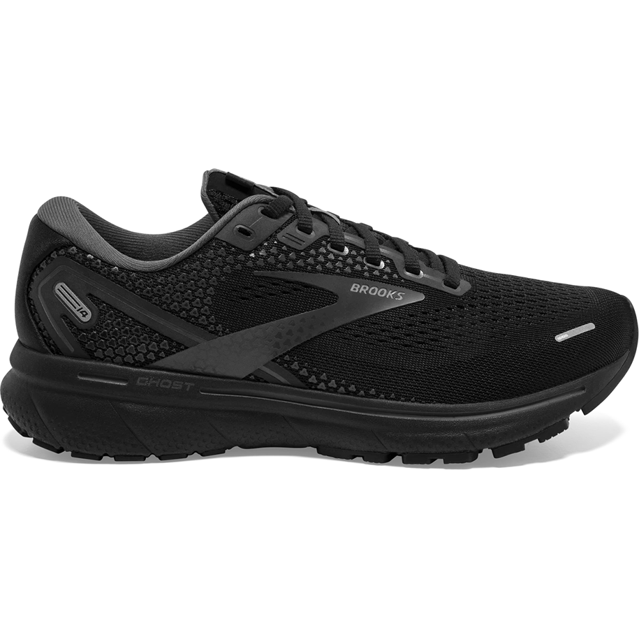Women's Brooks Ghost 14, Black/Black/Ebony, 8.5 2A Narrow