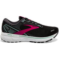 Women's Brooks Ghost 14, Black/Pink/Yucca, 5.5 B Medium