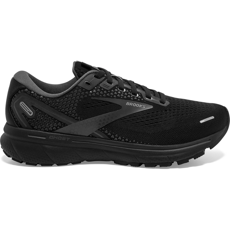 Women's Brooks Ghost 14, Black/Black/Ebony, 9 D Wide
