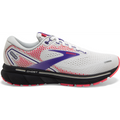 Women's Brooks Ghost 14, White/Purple/Coral, 9.5 B Medium