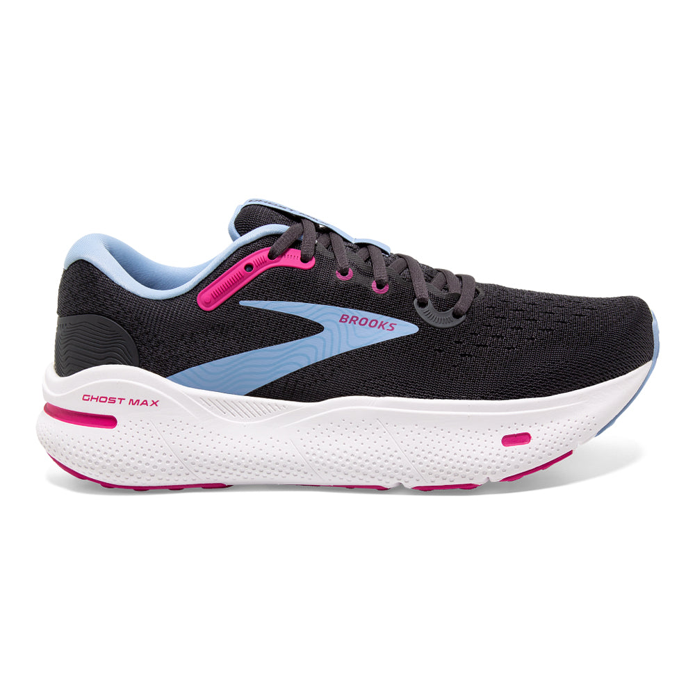 Women's Brooks Ghost Max, Ebony/Open Air/Lilac Rose, 8.5 B Medium