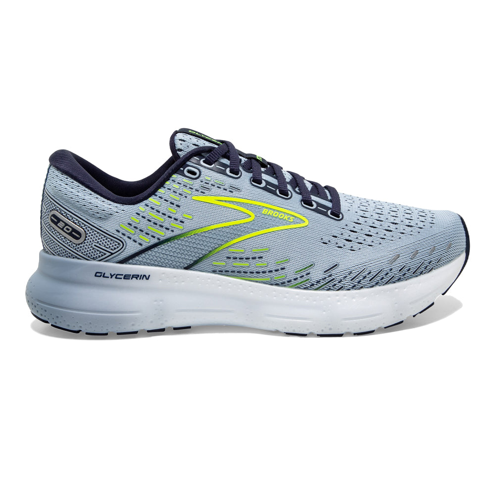 Women's Brooks Glycerin 20, Light Blue/Peacoat/Nightlife, 11 B Medium