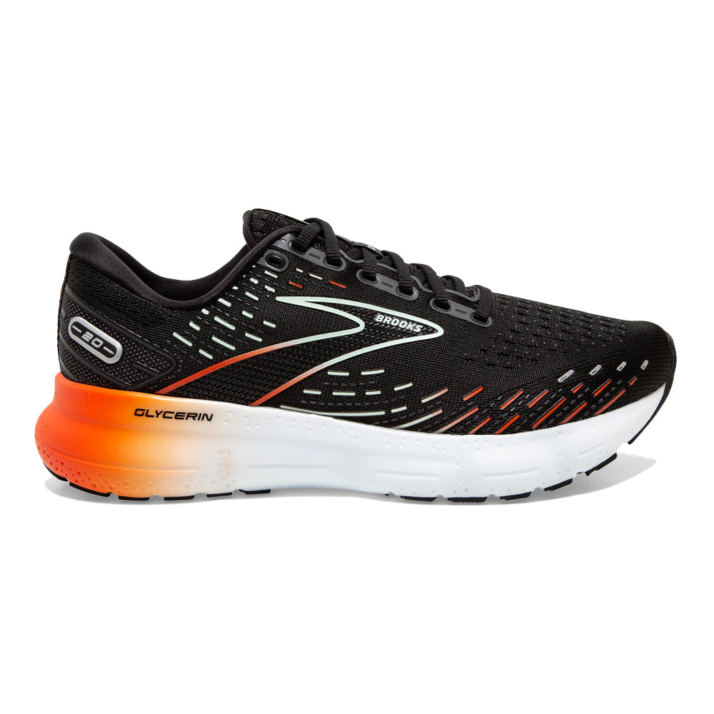 Women's Brooks Glycerin 20, Black/Red/Opal, 6.5 B Medium