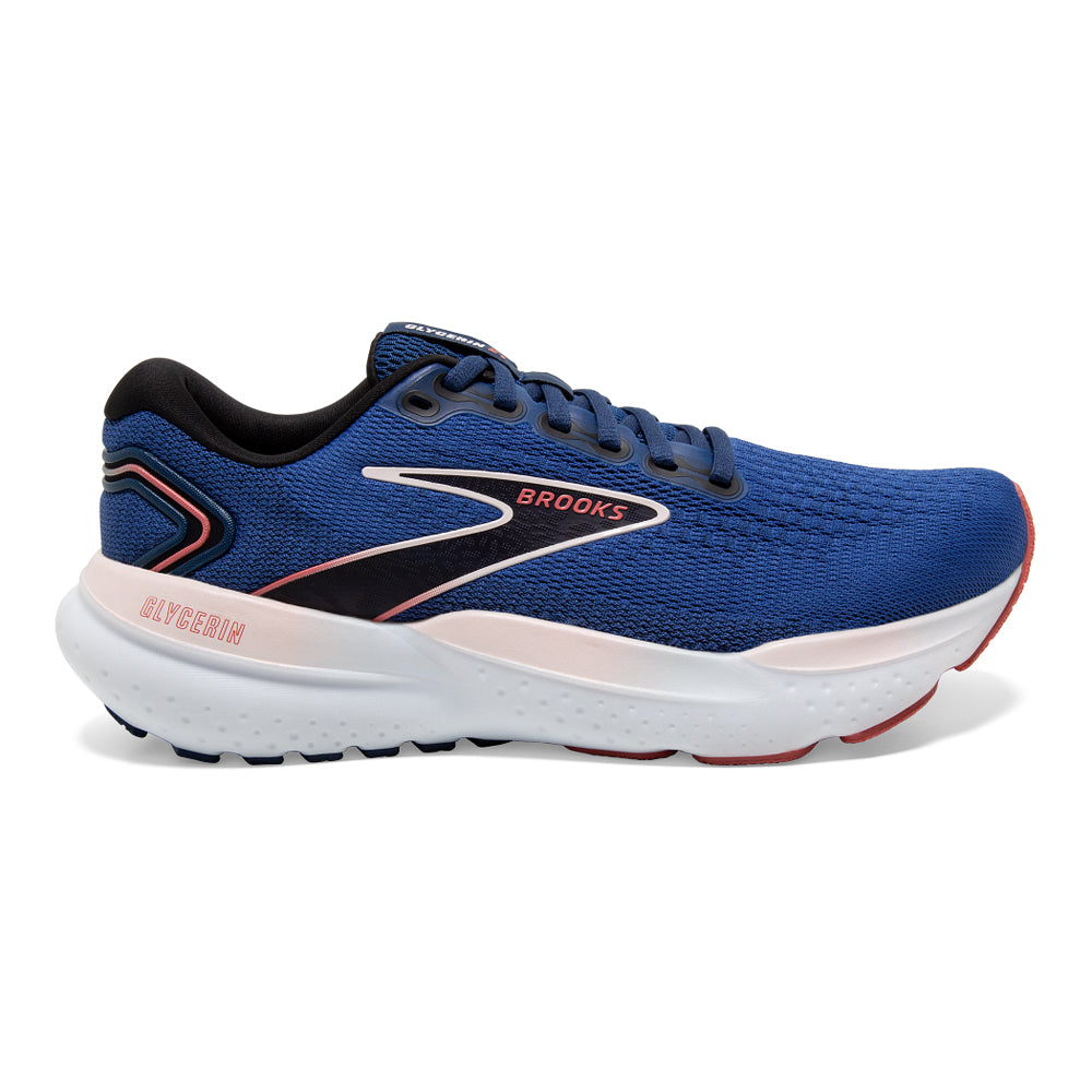 Women's Brooks Glycerin 21, Blue/Icy Pink/Rose, 10.5 D Wide
