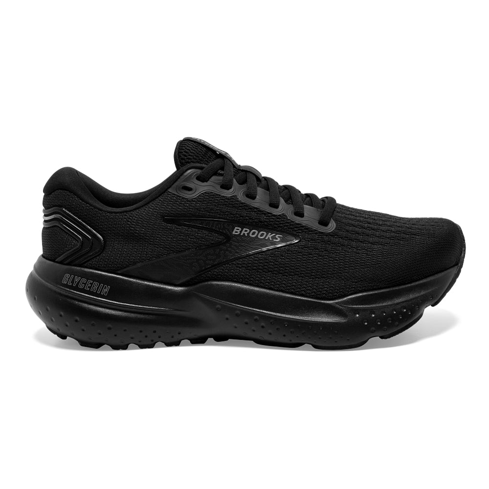 Women's Brooks Glycerin 21, Black/Black/Ebony, 6 B Medium