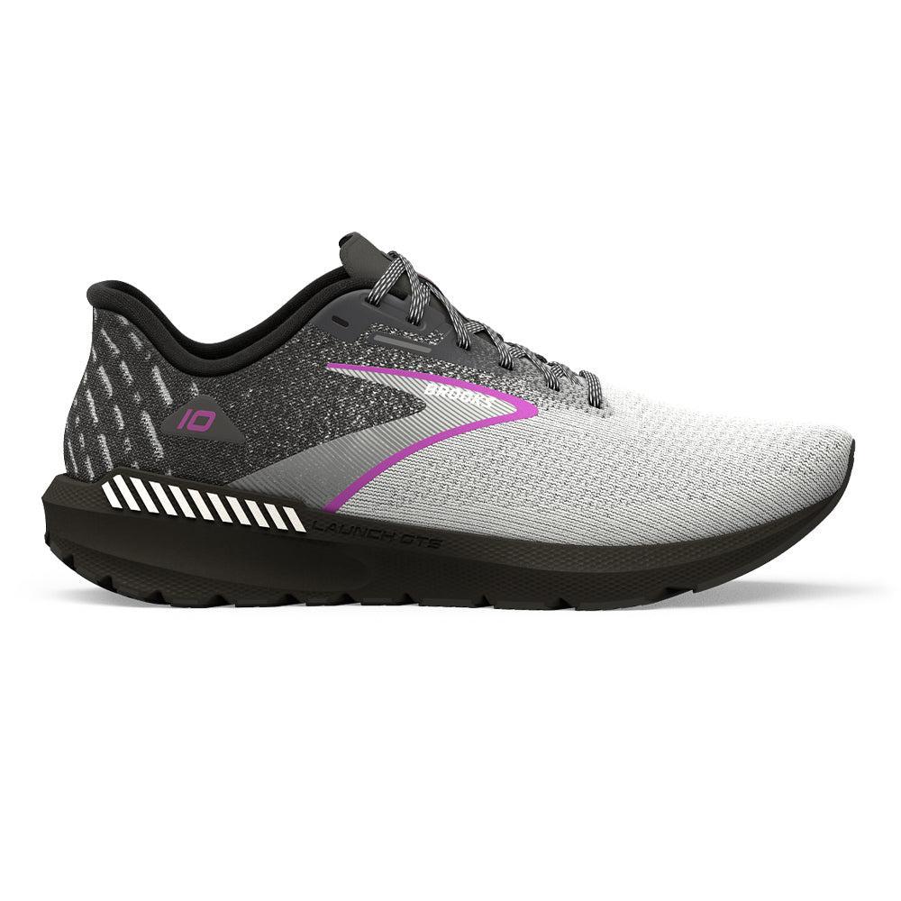 Women's Brooks Launch GTS 10, Black/White/Violet, 10 B Medium
