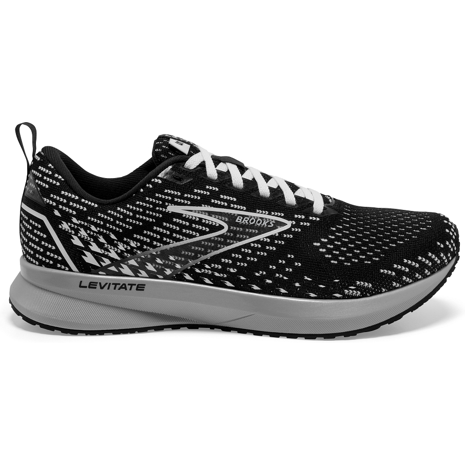 Women's Brooks Levitate 5, Black/Grey/White, 10.5 B Medium