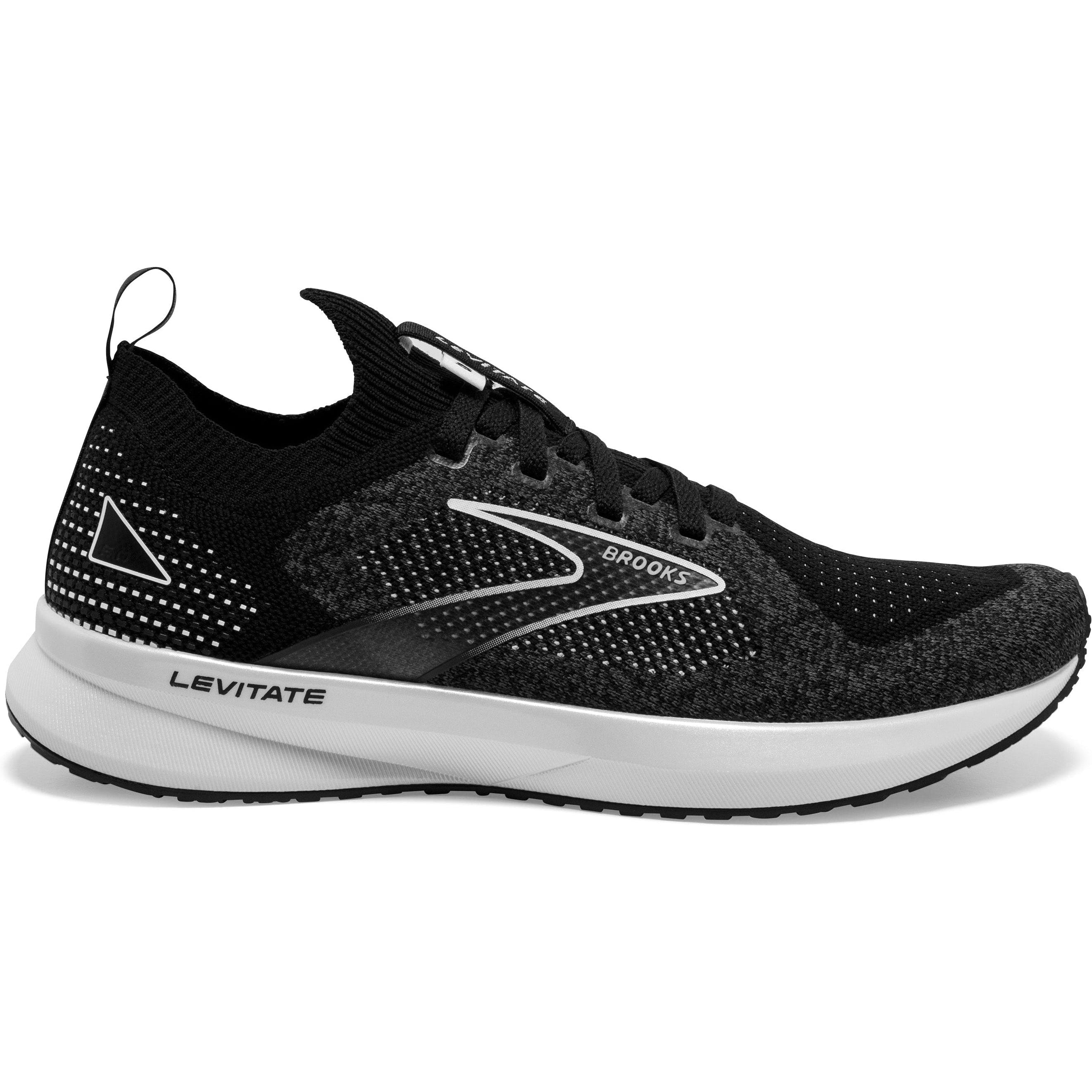 Women's Brooks Levitate Stealthfit 5, Black/Grey/White, 12 B Medium