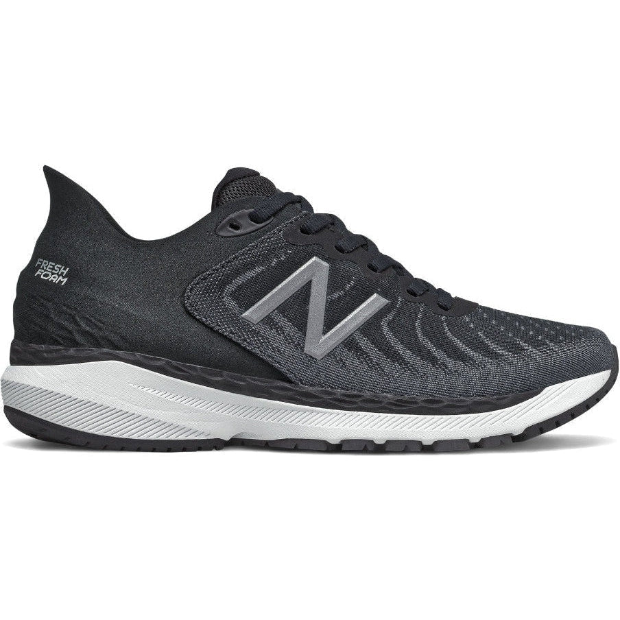 Women's New Balance Fresh Foam 860 v11, Black/White/Lead, 6.5 B Medium