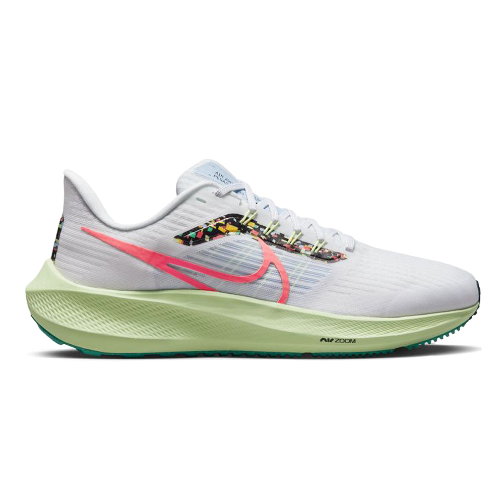Women's Nike Air Zoom Pegasus 39, White/Hot Punch-Cobalt Bliss, 9 B Medium