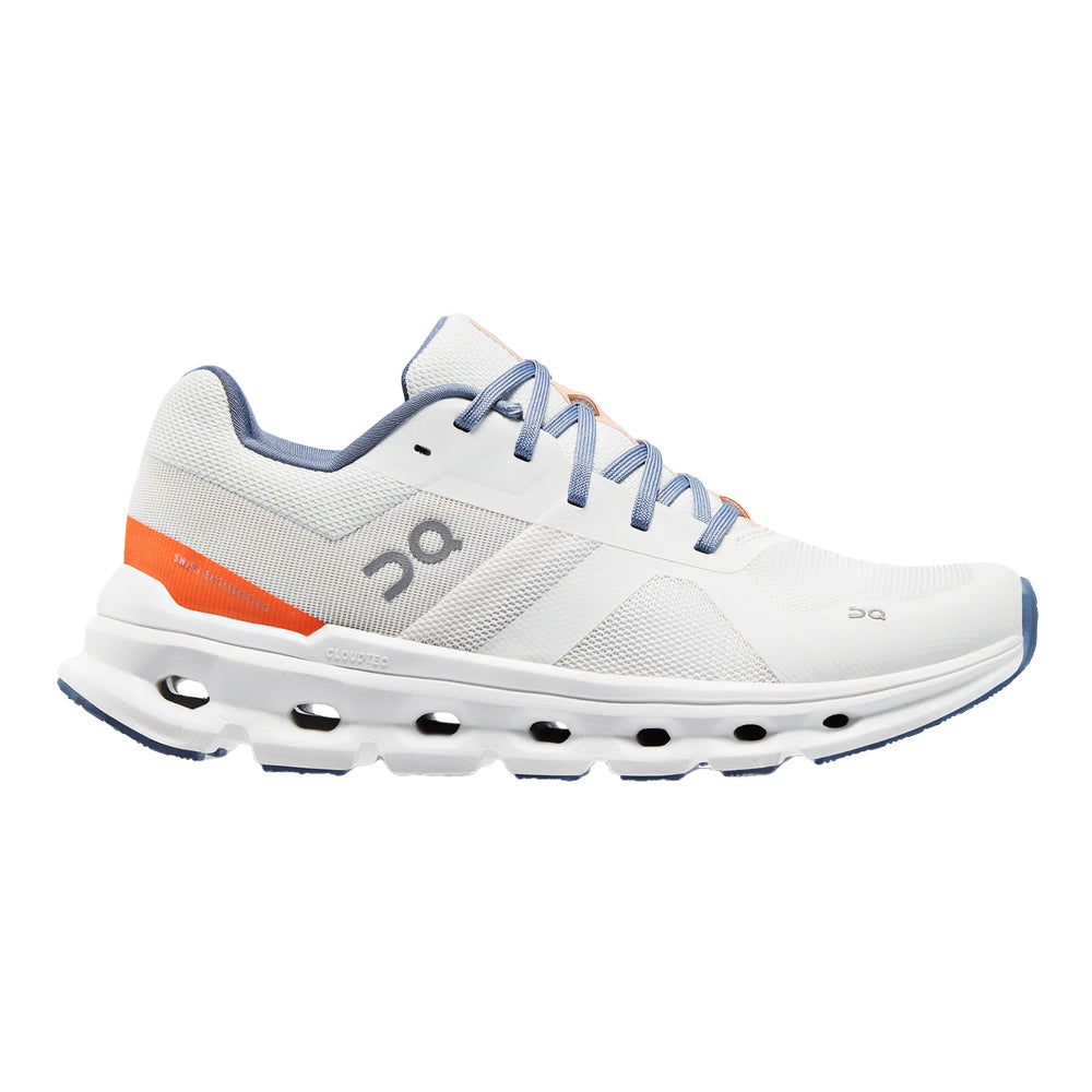 Women's On Cloudrunner, Undyed-White/Flame, 6.5 B Medium