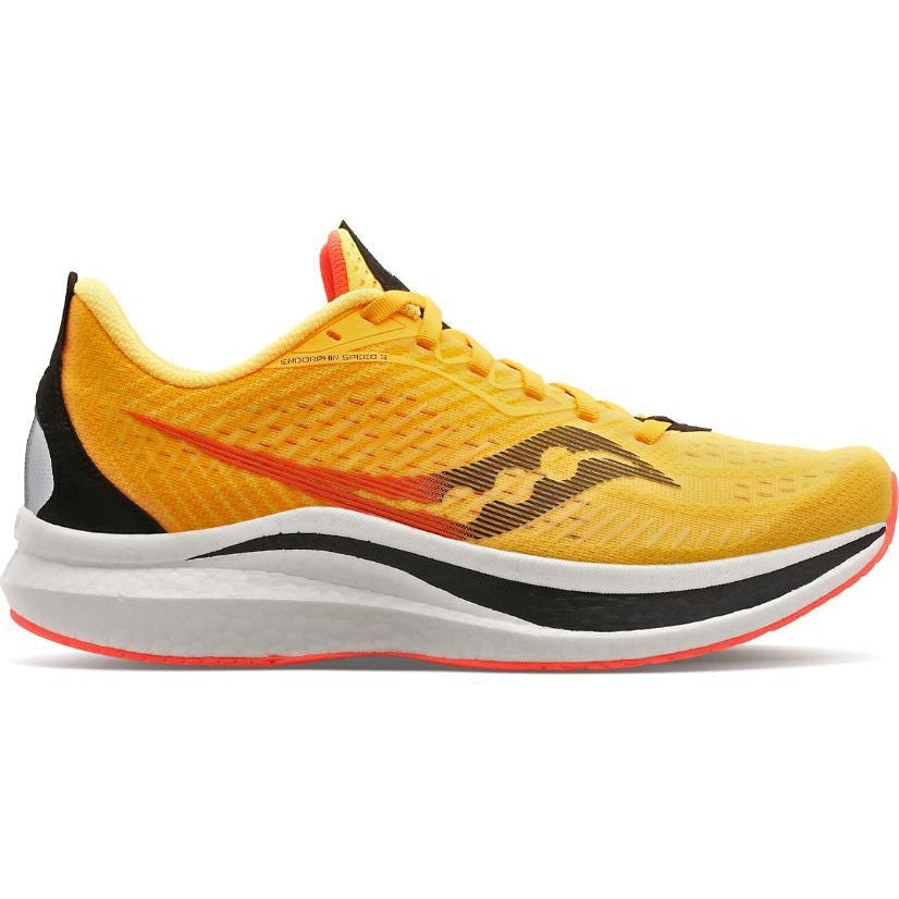 Women's Saucony Endorphin Speed 2, VIZIGOLD/VIZIRED, 7.5 B Medium