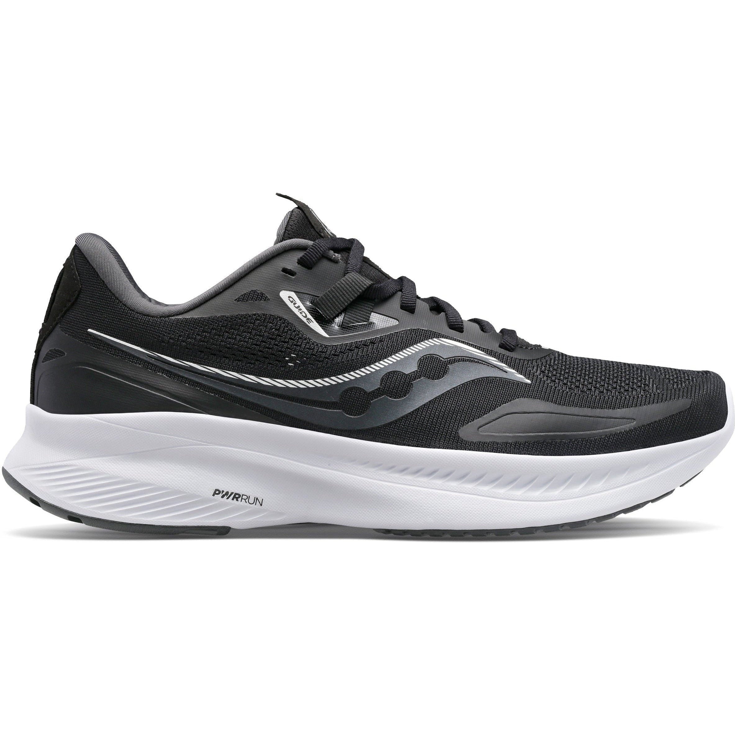 Women's Saucony Guide 15, Black/White, 9 D Wide
