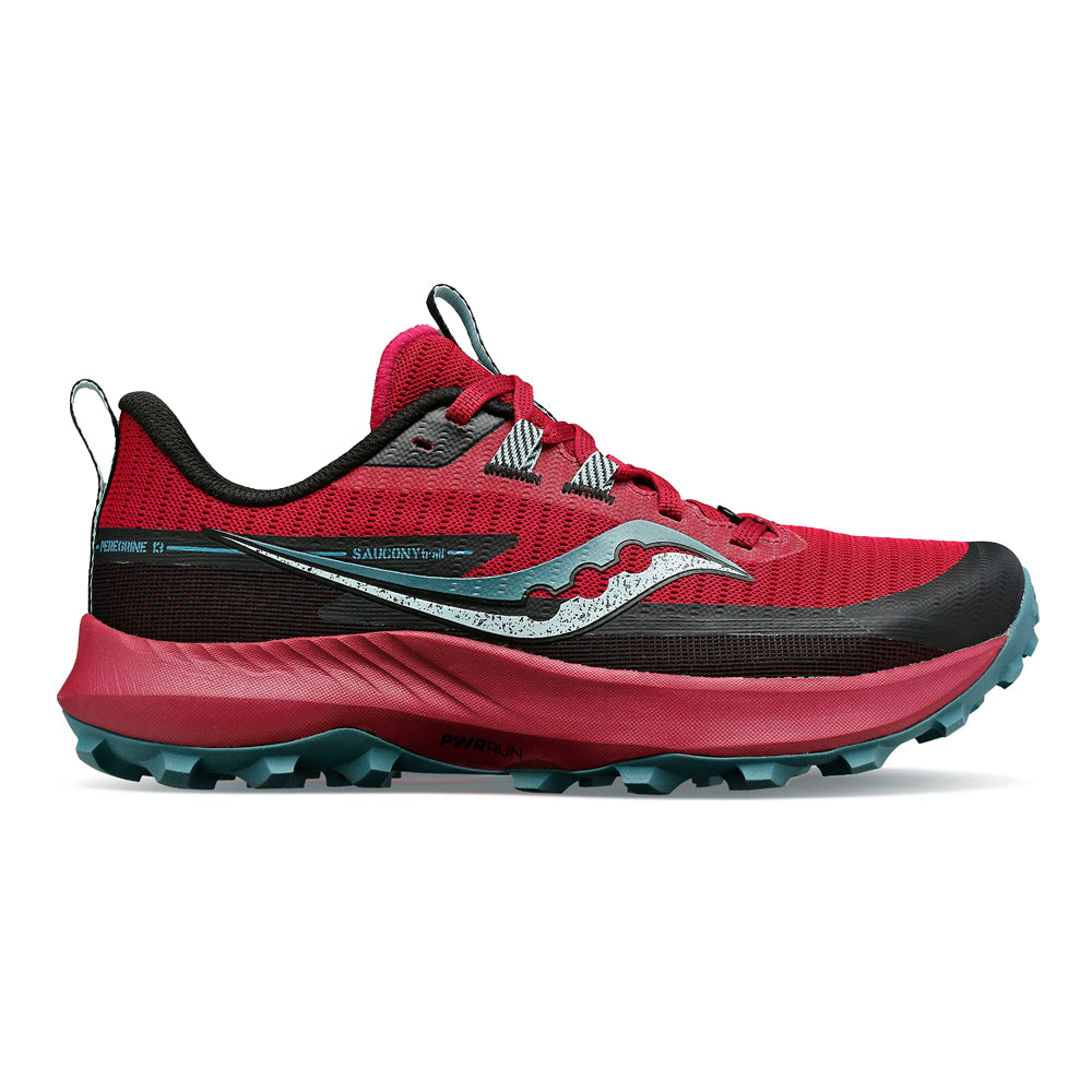 Women's Saucony Peregrine 13, Berry/Mineral, 7 B Medium