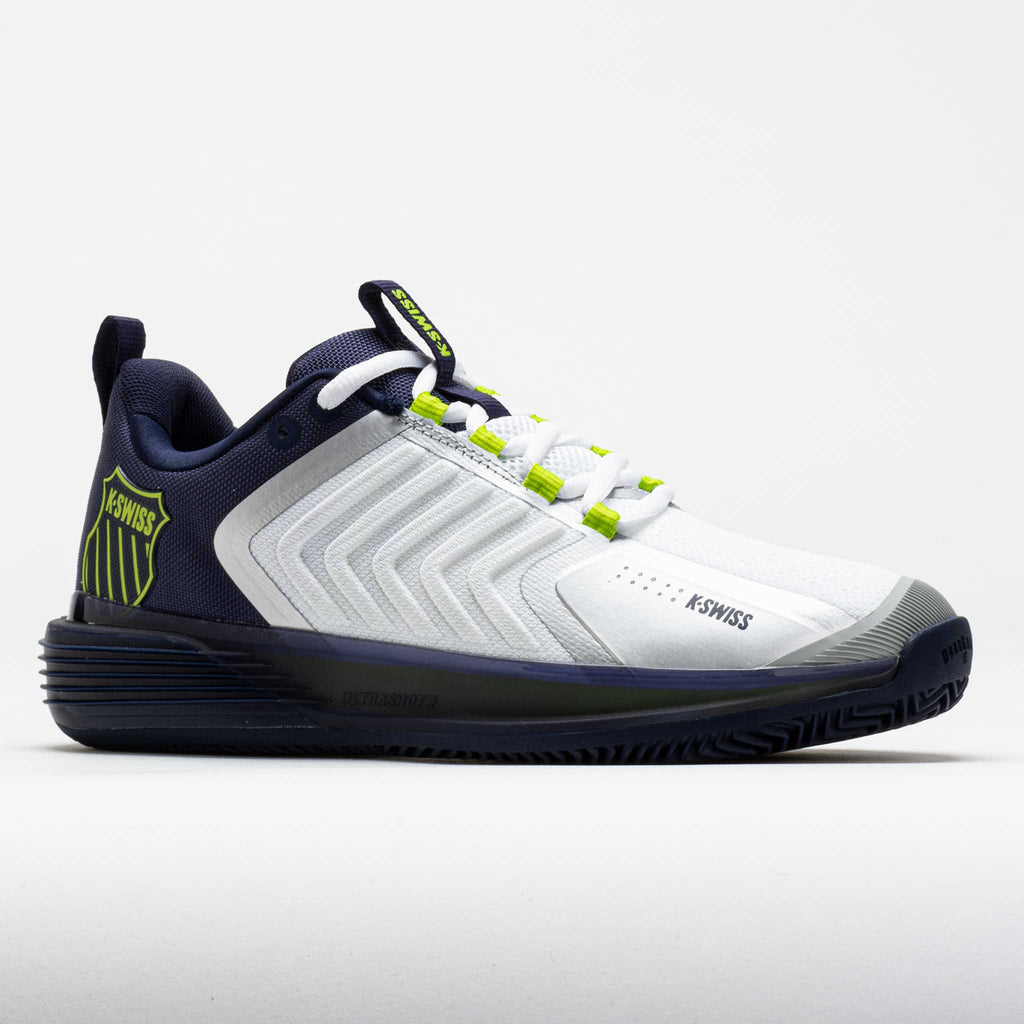 K-Swiss Ultrashot 3 Clay Men's  White/Peacoat/Lime Green