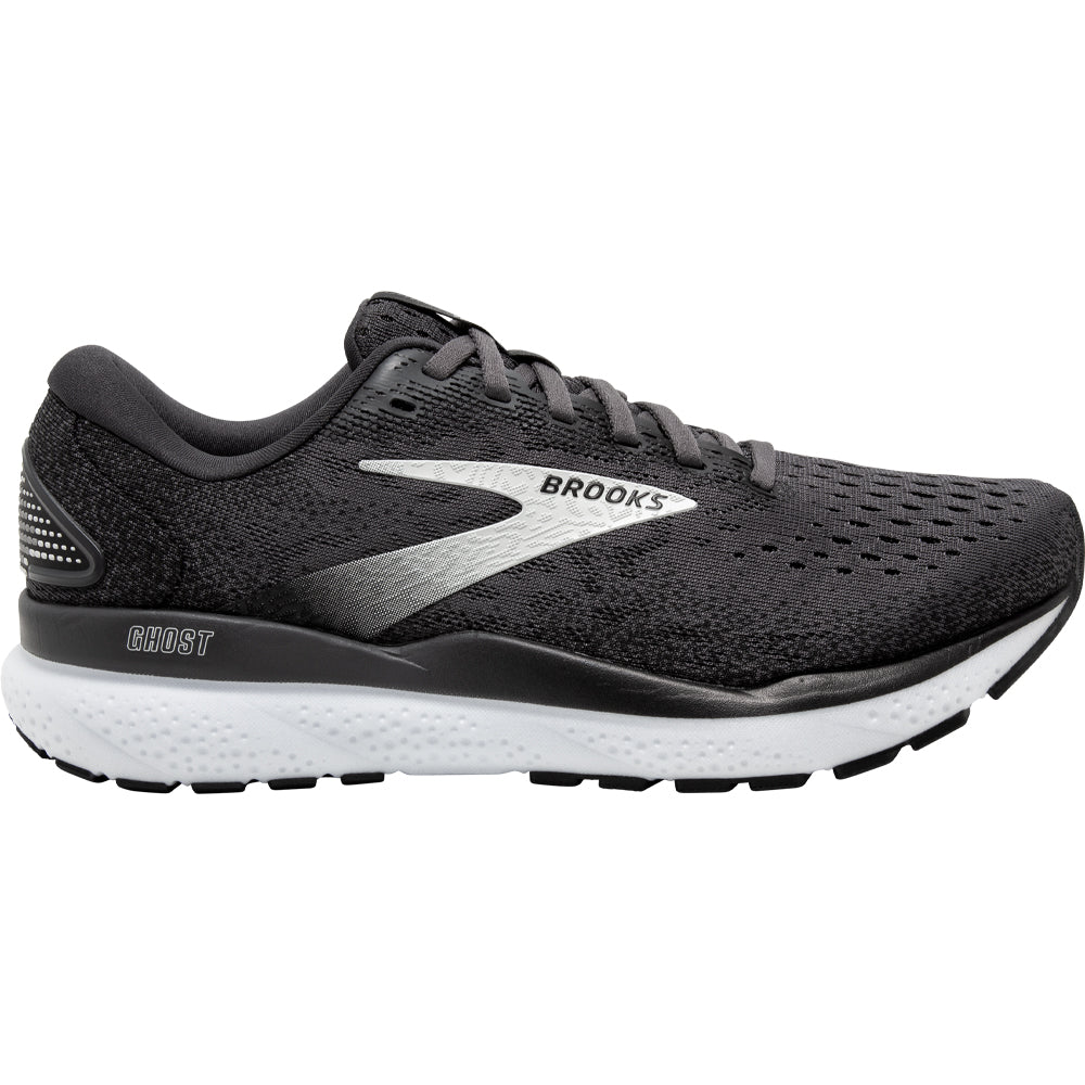 Men's Brooks Ghost 16, Black/Grey/White, 12.5 2E Wide